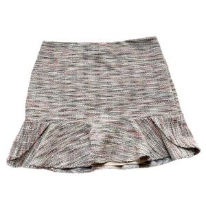 Lovers + Friends Revolve Tweed Beige Ruffle Mini Skirt XL
